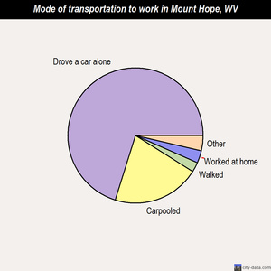 Mount Hope mode of transportation to work chart
