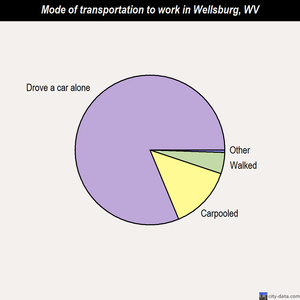 Wellsburg mode of transportation to work chart