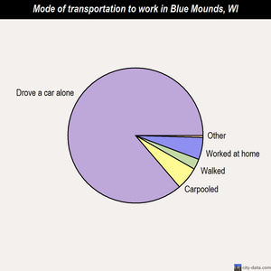 Blue Mounds mode of transportation to work chart