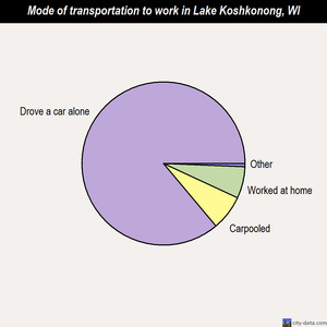 Lake Koshkonong mode of transportation to work chart
