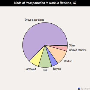 Madison mode of transportation to work chart