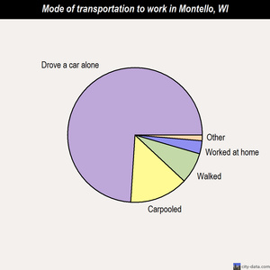 Montello mode of transportation to work chart