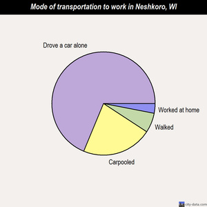 Neshkoro mode of transportation to work chart