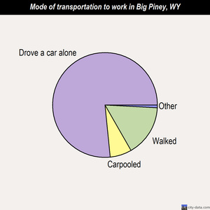 Big Piney mode of transportation to work chart
