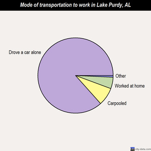 Lake Purdy mode of transportation to work chart