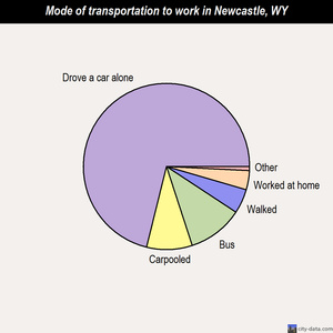 Newcastle mode of transportation to work chart