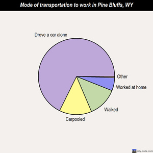 Pine Bluffs mode of transportation to work chart