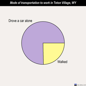 Teton Village mode of transportation to work chart