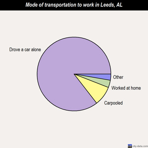 Leeds mode of transportation to work chart