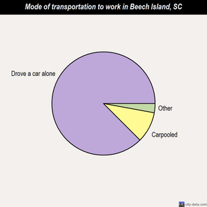 Beech Island mode of transportation to work chart
