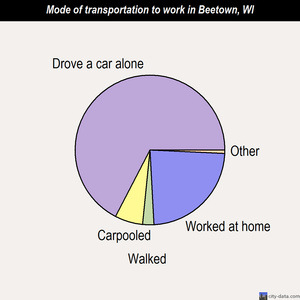 Beetown mode of transportation to work chart