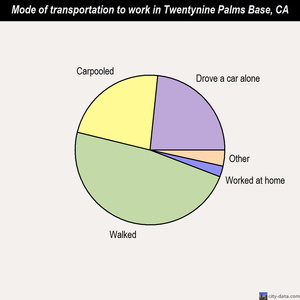 Twentynine Palms Base mode of transportation to work chart