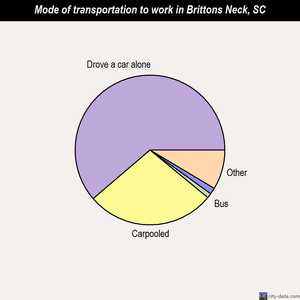 Brittons Neck mode of transportation to work chart