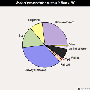 Bronx mode of transportation to work chart