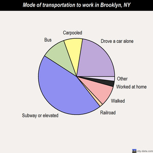 Brooklyn mode of transportation to work chart