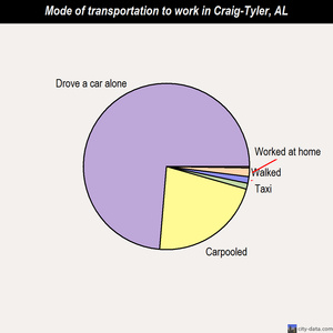 Craig-Tyler mode of transportation to work chart