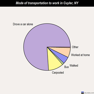 Cuyler mode of transportation to work chart