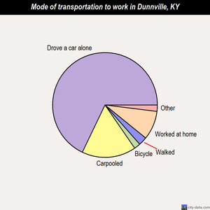 Dunnville mode of transportation to work chart