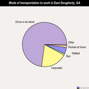 East Dougherty mode of transportation to work chart