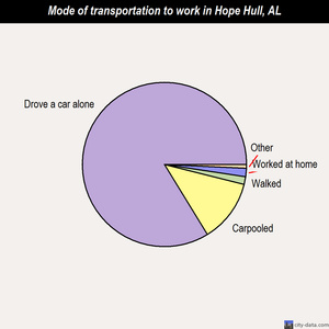 Hope Hull mode of transportation to work chart