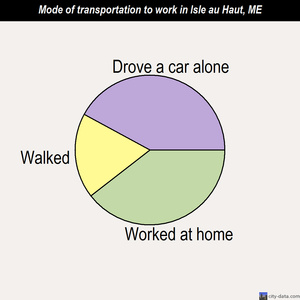 Isle au Haut mode of transportation to work chart