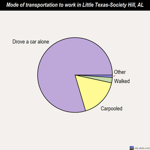 Little Texas-Society Hill mode of transportation to work chart