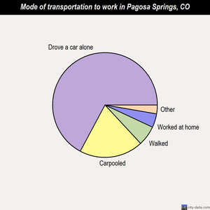 Pagosa Springs mode of transportation to work chart