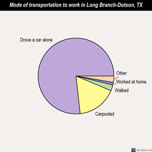 Long Branch-Dotson mode of transportation to work chart
