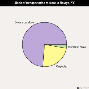 Malaga mode of transportation to work chart