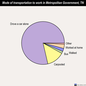 Metropolitan Government mode of transportation to work chart
