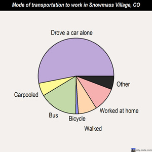 Snowmass Village mode of transportation to work chart