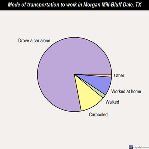Morgan Mill-Bluff Dale mode of transportation to work chart