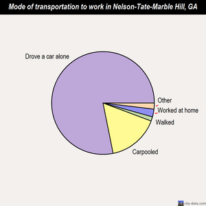 Nelson-Tate-Marble Hill mode of transportation to work chart