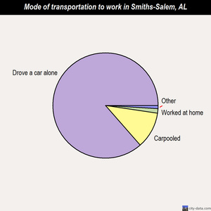 Smiths-Salem mode of transportation to work chart