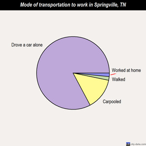 Springville mode of transportation to work chart
