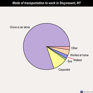 Stuyvesant mode of transportation to work chart
