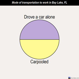 Bay Lake mode of transportation to work chart