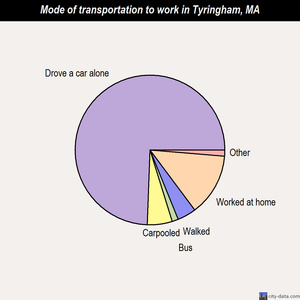 Tyringham mode of transportation to work chart