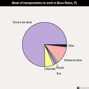 Boca Raton mode of transportation to work chart