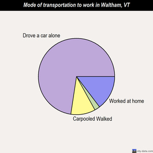 Waltham mode of transportation to work chart