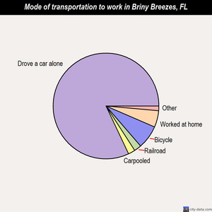 Briny Breezes mode of transportation to work chart