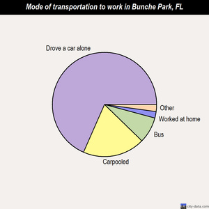 Bunche Park mode of transportation to work chart