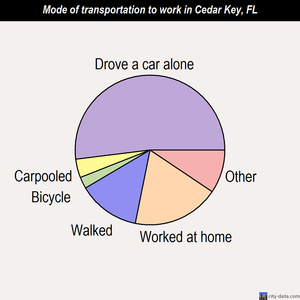 Cedar Key mode of transportation to work chart