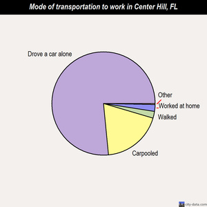 Center Hill mode of transportation to work chart