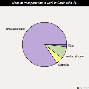 Citrus Hills mode of transportation to work chart