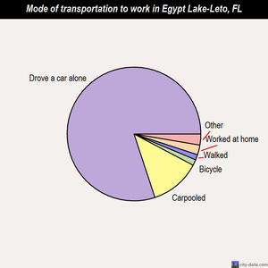 Egypt Lake-Leto mode of transportation to work chart
