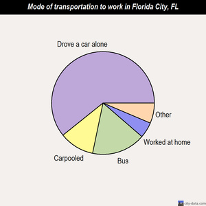 Florida City mode of transportation to work chart