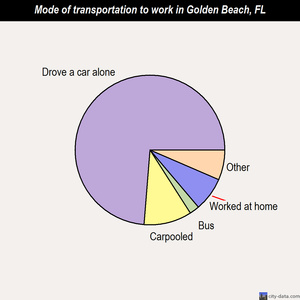 Golden Beach mode of transportation to work chart