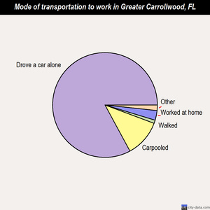 Greater Carrollwood mode of transportation to work chart