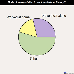 Hillsboro Pines mode of transportation to work chart